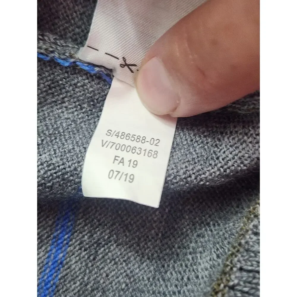 Banana Republic 100% Merino Wool Sweater XL Gray Striped‎ Crew Neck Lightweight